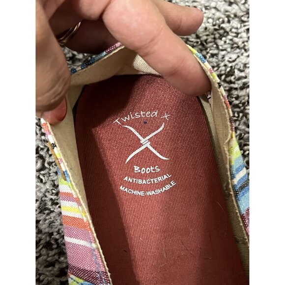 TWISTED X Women's Slip-On Loafer Multi-colored Rainbow Stripe Size 10M - Picture 5 of 7